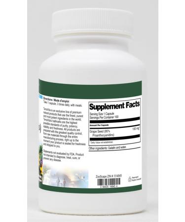 Grape Seed Extract (95% Proanthocyanidins) - 100 mg (100 Capsules ZIN: 514845) - Buy Online on GoSupps.com