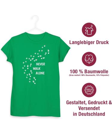 Shirtracer Women's Shirt - Never Walk Alone Dog Owners Gift - Paw Prints 08 Green L | Shop Internationally - Buy Online on GoSupps.com