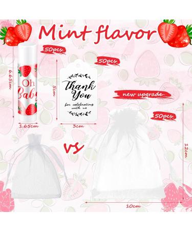 Dansib 50 Sets Baby Shower Favors Lip Balm with Organza Gift Bags strawberry Lip Balm Thank Card Tags for Gender Reveal Lipstick Baby Shower Basket Gift Stuffers Birthday Party Supplies - Buy Online on GoSupps.com