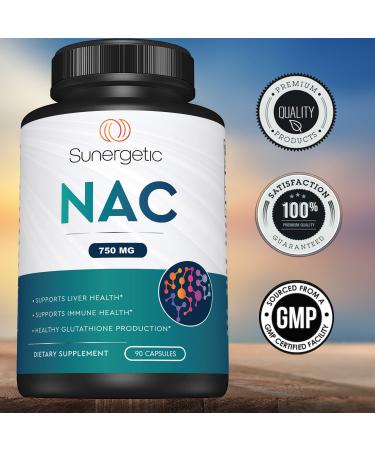 Premium NAC Supplement 750mg - Liver Support, Immune Health - 90 Capsules - Buy Online on GoSupps.com