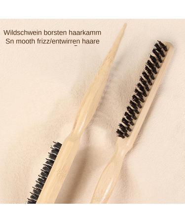 Of Tail And Bristles Natural Bamboo Small Hair Brush For Styling Hair Brush Fine Hair Tail Combs Curler for Detangling Defining and Separating - Buy Online on GoSupps.com