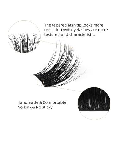 14 Pairs D Curl Cluster Lashes - 140 PCS DIY Individual Wisps, Reusable Segments for Professional Makeup - Devil 05-D - Buy Online on GoSupps.com
