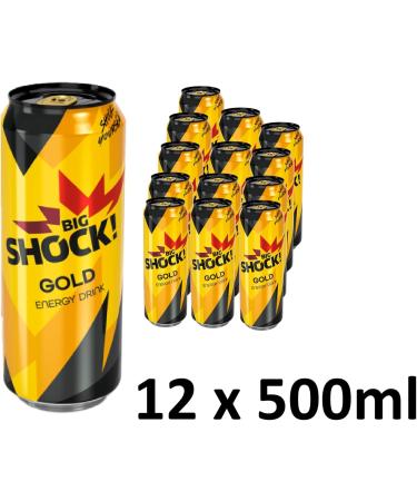 Big Shock sro BIG SHOCK Gold Energy Drink 12 x 500 ml blik - Buy Online on GoSupps.com