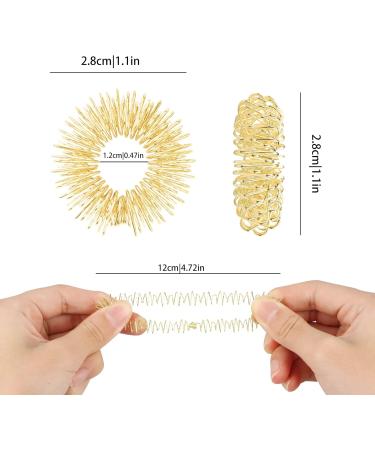 12-Piece Acupressure Ring Set for Stress Relief | Finger Massage Rings in Gold Silver & Orange - Ideal for Teens & Adults - Buy Online on GoSupps.com