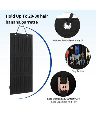 Hanging Hair Claw Clips Holder for Women - Black Hair Accessories Organizer Stand - Buy Online on GoSupps.com
