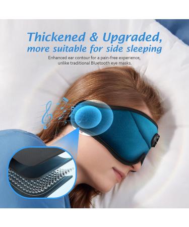 Bluetooth Sleep Headphones & White Noise Sleep Mask | 3D Eye Mask with 38 Soothing Sounds | 16-Hour Playtime | Light Blocking & Auto-Off Timer | Best Sleep Aids for Restful Sleep (Blue - Buy Online on GoSupps.com
