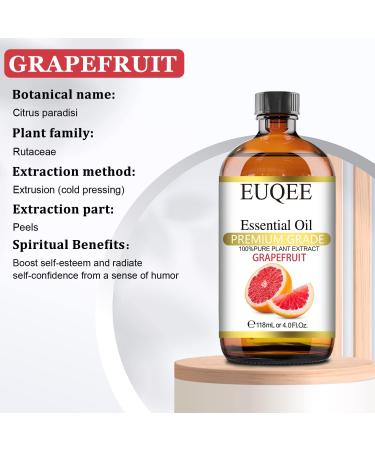 Grapefruit Essential Oil 118mL Pure Grapefruit Oil Large Capacity Essential Oil with Glass Dropper for Diffuser Aromatheraphy DIY Soap (4fl.oz) Classic-15 - Buy Online on GoSupps.com
