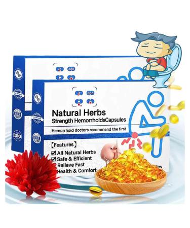 IOTKIT Heca Natural Herbal Strength Hemorrhoid Capsules Hemorrhoid Treatment Capsules Fast Relief Hemorrhoid Suppository (2Box/14Pcs)