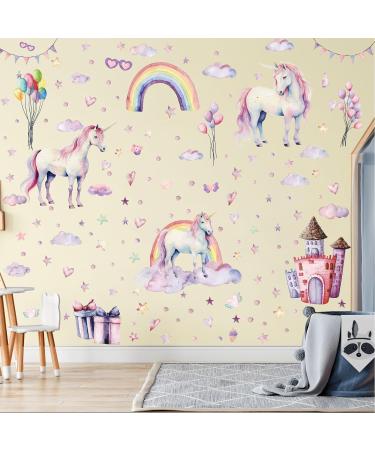 Glow in The Dark Unicorn Stars Wall Stickers for Girls Bedroom - Luminous Ceiling Decals for Kids Playroom and Nursery - Buy Online on GoSupps.com