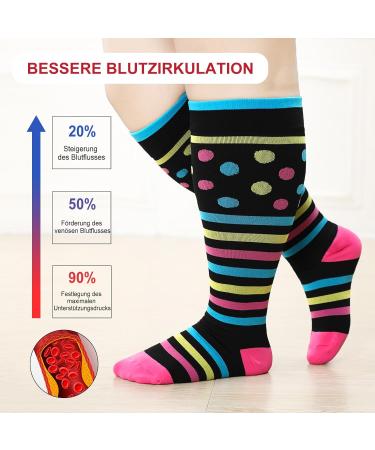 Zfsock Compression Stockings for Thick Calves - Medical Support Socks 20-30mmHg for Men & Women - Oversize 6XL Travel Socks in Colorful Designs - Buy Online on GoSupps.com