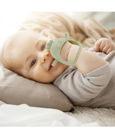 Baby Teething Mitten Toy - Silicone Teether for Babies 3 Months+ (Green) - Buy Online on GoSupps.com