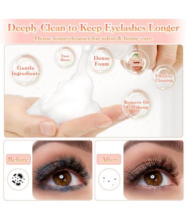 Lezmarket Lash Shampoo for Extensions | Gentle Foam Cleanser & Eyelash Fan Dryer | Perfect Lash Extension Kit for Beginners - Buy Online on GoSupps.com