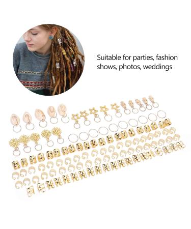 110-Piece Hair Braid Rings Set - DIY Dreadlocks Clips Hoops & Accessories for Stunning Hair Styles - Buy Online on GoSupps.com