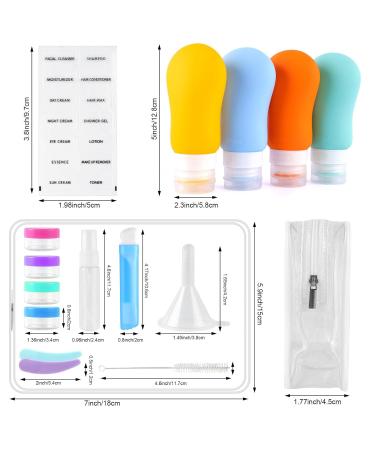 Silicone Travel Bottles Set - 100ml 17-Piece TSA Approved Leak-Proof Shampoo & Lotion Containers - BPA-Free Travel Accessories - Buy Online on GoSupps.com