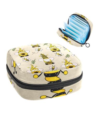 Cute Gnome with Sunflower Sanitary Napkin Storage Bag Feminine Menstrual Cup Pouches Nursing Pad Holder Tampon Bags Portable Period Bag for Women Teen Girls 1Pcs Multi-colored 3