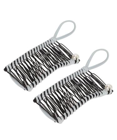 Vintage Cover Comb Tool Metal Weaving Stylish Easy to Use Comfortable Banana Hair Clips Sturdy and Elastic for Thick Wavy Curly Hair (Blue)