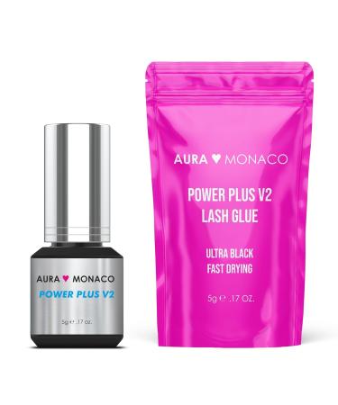Aura Monaco Eyelash Glue Power Plus 5g | Allergy-Friendly Sensitive Lash Adhesive for False Lashes & Extensions | Ultra Strong & Quick Drying - Buy Online on GoSupps.com