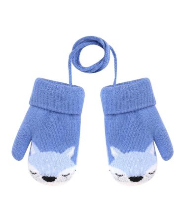 JIAHG Children's Winter Knit Gloves with String Baby Toddlers Hand-Warming Mittens Cute Cartoon Fox kids Gloves Outdoor Warm Mitts Insulated Cold Weather Gloves for 1-3 Years Boys and Girls Fox-blue - Buy Online on GoSupps.com
