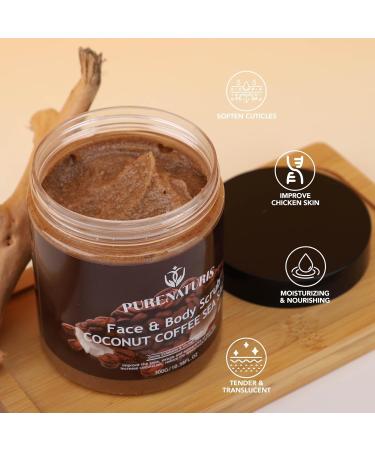 Coconut Coffee Sea Salt Scrub - Exfoliating & Hydrating Face & Body Scrub with Natural Ingredients | 10.58 oz International Shipping - Buy Online on GoSupps.com