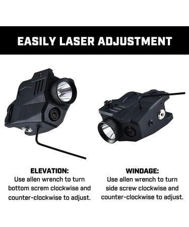 Pistol Light with Red&Green Laser | Rechargeable Compact Weapon Light | Adjustable Rail Mounted Laser Combo | Magnetic Charging | LED Strobe Function - Buy Online on GoSupps.com