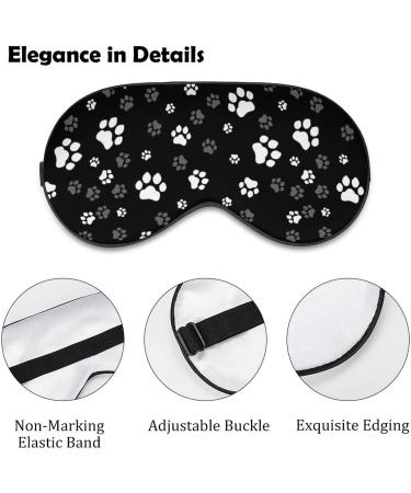 White Gray Paw Print Sleep Mask for Women | Adjustable Eye Shades with Elastic Strap - Perfect for Travel & Relaxation - Buy Online on GoSupps.com