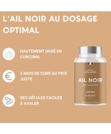 FERMENTED BLACK GARLIC | Standardized in S-allyl-cysteine | Blood circulation Heart | 250 MG High dosed | 60 Odorless capsules | Food supplement | Made in France - Buy Online on GoSupps.com