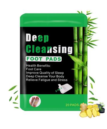 20Pcs D tox Foot Pads  Deep Cleansing Foot Pads Natural Bamboo Vinegar Ginger Foot Patches for Foot Care Better Sleep Relieve Stress 2 in 1 Pad.
