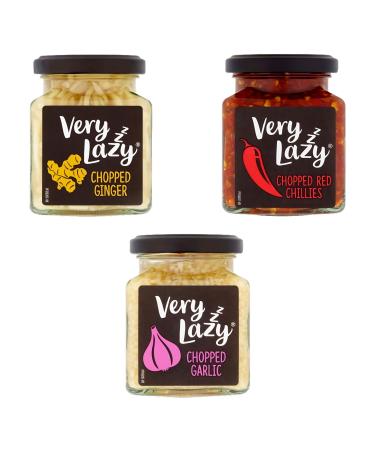 Very Lazy Chopped Sliced Pick N Mix - Choose From 2+ Flavours | Garlic Red Chillies Ginger - Pack of 3