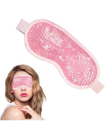 Cooling Eye Mask | Gel Pearl Cool Mask for Hot/Cold Therapy | Eye Relaxation & Sleep Aid | Reusable Pink Design - Buy Online on GoSupps.com