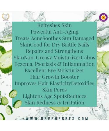 Deve Herbes Pure Cucumber Oil Cucumis sativus Cold Pressed 10ml 03 oz - Buy Online on GoSupps.com