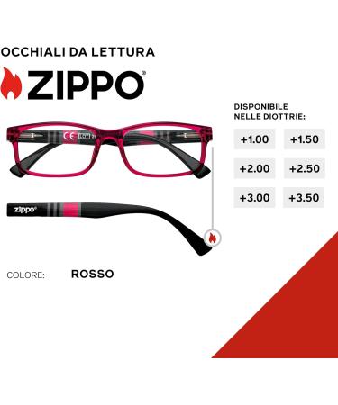 Buy Zippo Reading Glasses 2.50 - Model 31Z-B25-RED250 | Stylish & Durable International Shipping Available - Buy Online on GoSupps.com
