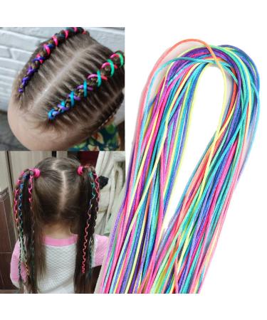 50pcs Hair Braids Assorted Gradient Colorful Braided Hair Rope Band Set for Ponytail braids Women Girl DIY Braid Hair Styling Accessories Wraps