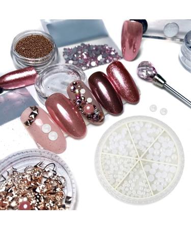 Lurrose 1 Box nail decorations Nail Art Supplies pearl nail gems Nail Art Decors flatback pearls for crafts pearl jewelry craft pearls bulk nail art gems Manicures white Stud manual 3d abs - Buy Online on GoSupps.com