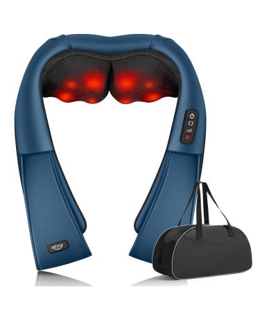 AllJOy neck massage device Shiatsu massage device electrically with heat function shoulder shoulder for back legs feet back massager for house office gifts for men women blue