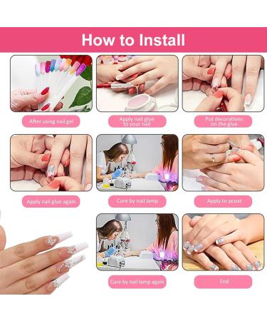 3D Nail Charms Set - 10 Metal Nail Art Accessories with Crystal Rhinestones & Butterfly Pendants - Buy Online on GoSupps.com