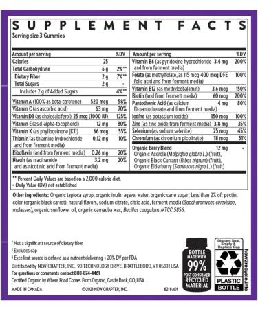 New Chapter Women's Multivitamin Gummies - Vitamin C, D3 & Zinc - 75ct - Buy Online on GoSupps.com