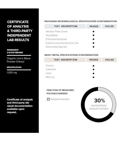 Lion s Mane Powder - Ultra High Potency 10:1 Extract with 30% Polysaccharides - Highly Concentrated - Third-Party Lab Tested - 90g - Buy Online on GoSupps.com