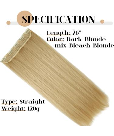 S-noilite Fashion 26 Inches Half Full Head One Piece Clip in Hair Extensions Dark Blonde mix Bleach Blonde - Buy Online on GoSupps.com