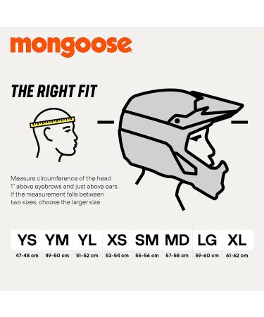 Mongoose Full Face Team Issue Bike Helmet | Matte Black Adult/Small | Head Circumferences 47-62cm - Youth & Adult Sizes - Buy Online on GoSupps.com