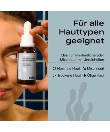 salted Soothing antiblemish serum facial serum for pimples and acne pimple remover with azelaic acid reduces blemishes skin care for women and men vegan - Buy Online on GoSupps.com