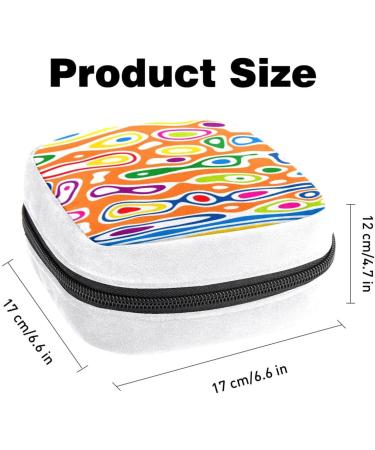 Colorful Abstract Stripes Sanitary Napkin Storage Bag - Period Tampon Makeup Pad Pouch Color2631 - Buy Online on GoSupps.com