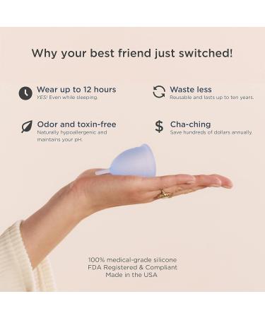 Saalt Menstrual Cup 2-Pack | High-Quality Soft & Flexible Design for Active Women | 12-Hour Portable Reusable Medical Silicone | Regular Blue & Small Pink - Buy Online on GoSupps.com