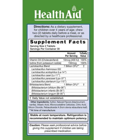 FocusProbio for Kidz 60 Chewable Tablets Supports Cognitive Function for Attention and Focus. Blackcurrant and Vanilla Flavor Contains Vitamin D & Iodine. Acid & Bile Resistant Strains. Vegetarian - Buy Online on GoSupps.com