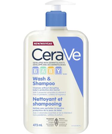 CeraVe BABY Moisturizing Lotion (473ML) and CeraVe Baby Wash & Shampoo (473ML) | Tear-Free Gentle Formulas - Buy Online on GoSupps.com