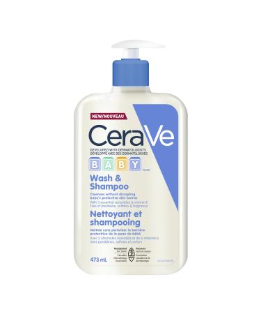 CeraVe Baby Wash & Shampoo Gentle Tear-Free Formula Hypoallergenic Fragrance Free Paraben Free & Sulfate Free 473 ml White NEW