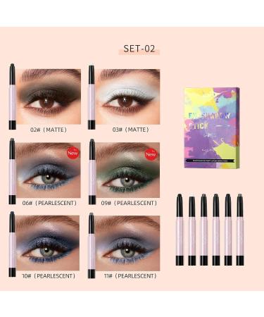 Shimmer Matte Eye Shadow Sticks Shimmer Matte Waterproof Eyeshadow Pencils Water-Resistant Long-Lasting Eye Shadow Pencils Non 2 Teams - Buy Online on GoSupps.com