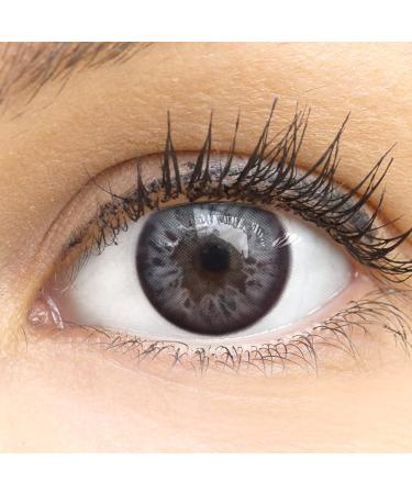 Very covering and natural gray contact lenses Silicone Comfort Novelry "Lucca Gray" + container of Glamlens - 1 pair (2 pieces) - Dia 14.00 - Without strength 0.00 Dioptries - Buy Online on GoSupps.com