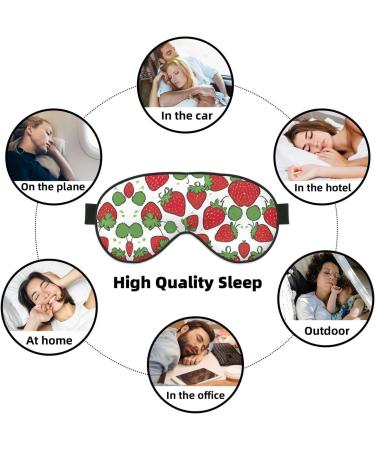 Strawberry Pattern Print Unisex Sleep Eye Mask | Soft Comfort Eye Shade for Travel Yoga & Shift Work - Buy Online on GoSupps.com