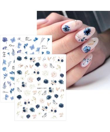 JMEOWIO 9 Sheets Spring Flower Nail Art Stickers Decals Self-Adhesive Colorful Summer Floral Nail Supplies Nail Art Design Decoration Accessories - Buy Online on GoSupps.com
