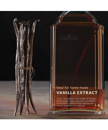 Strongus Tahitian Vanilla Beans - Grade B 5-6 inches, 10-Pack - Rich Creamy Flavor for Baking, Brewing, Cooking - Vacuum Sealed Pods for Homemade Extract, Paste, Coffee - Buy Online on GoSupps.com